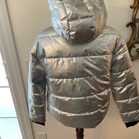 Aerie Offline Metallic Silver Hooded Puffer Jacket - Picture 6 of 15